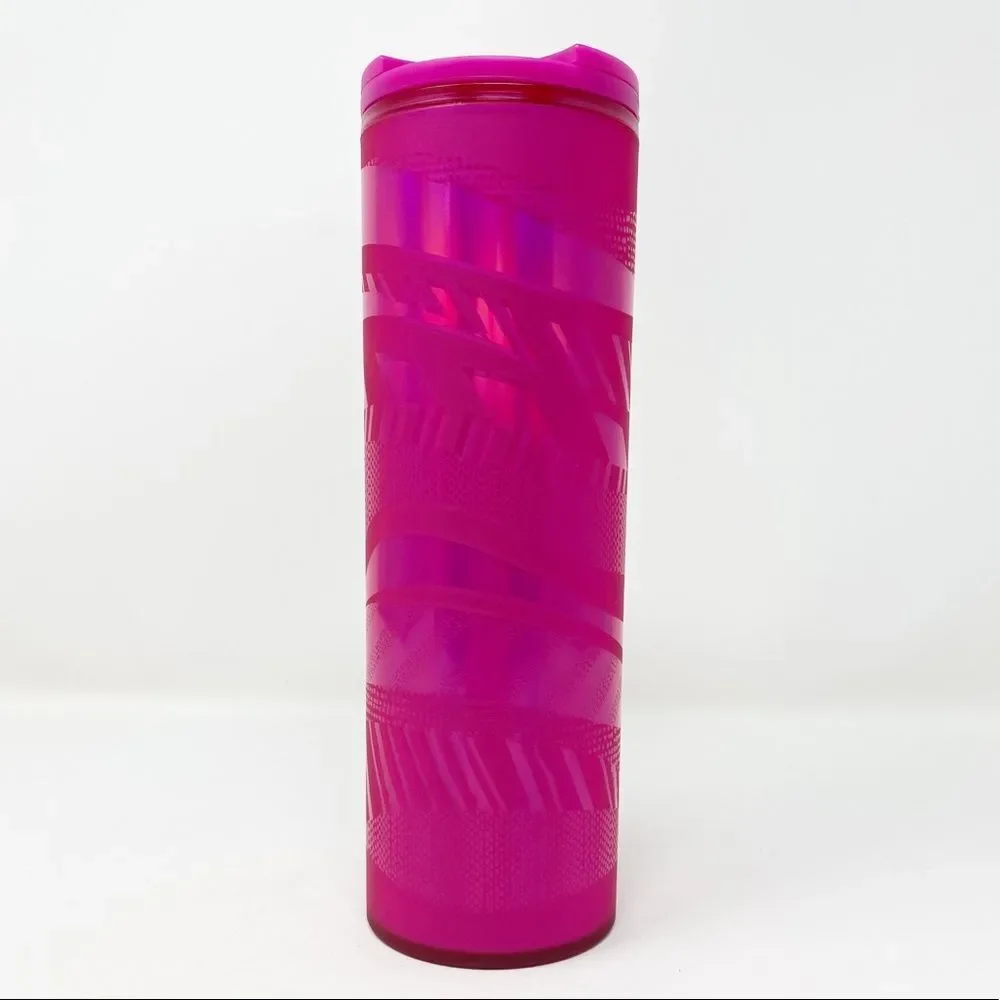 STARBUCKS LIMITED EDITION Pink Etched‎ Ribbon Swirl Tumbler